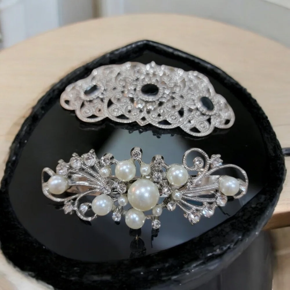Pair of Rhinestone Studded Barrettes